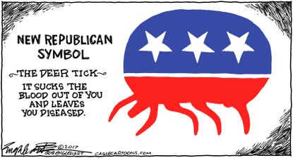Political cartoon U.S. Obamacare GOP Trumpcare