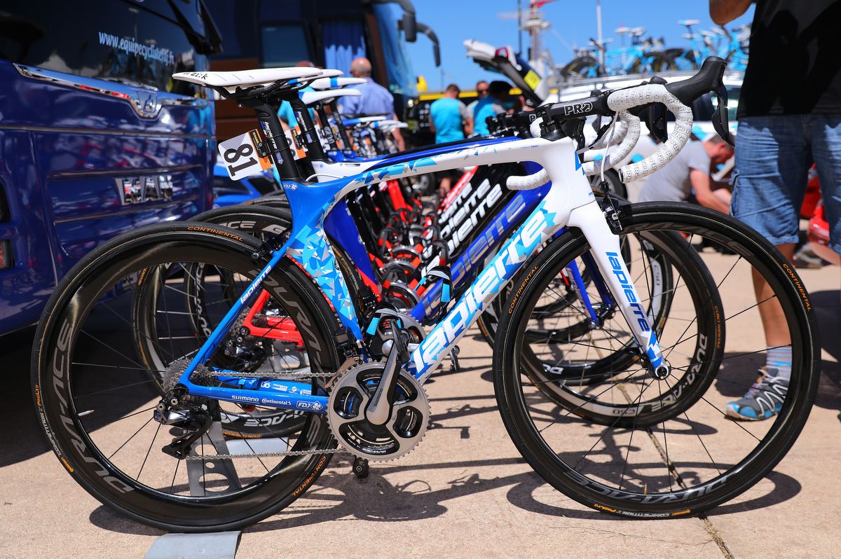 Thibaut Pinot of FDJ has a custom bike at the Giro