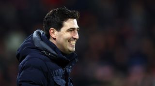 Andoni Iraola manager of AFC Bournemouth during the Premier League match between AFC Bournemouth and Manchester City at Vitality Stadium on February 24, 2024 in Bournemouth, England.