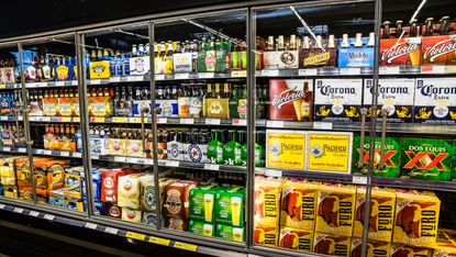 Beer in a grocery store.