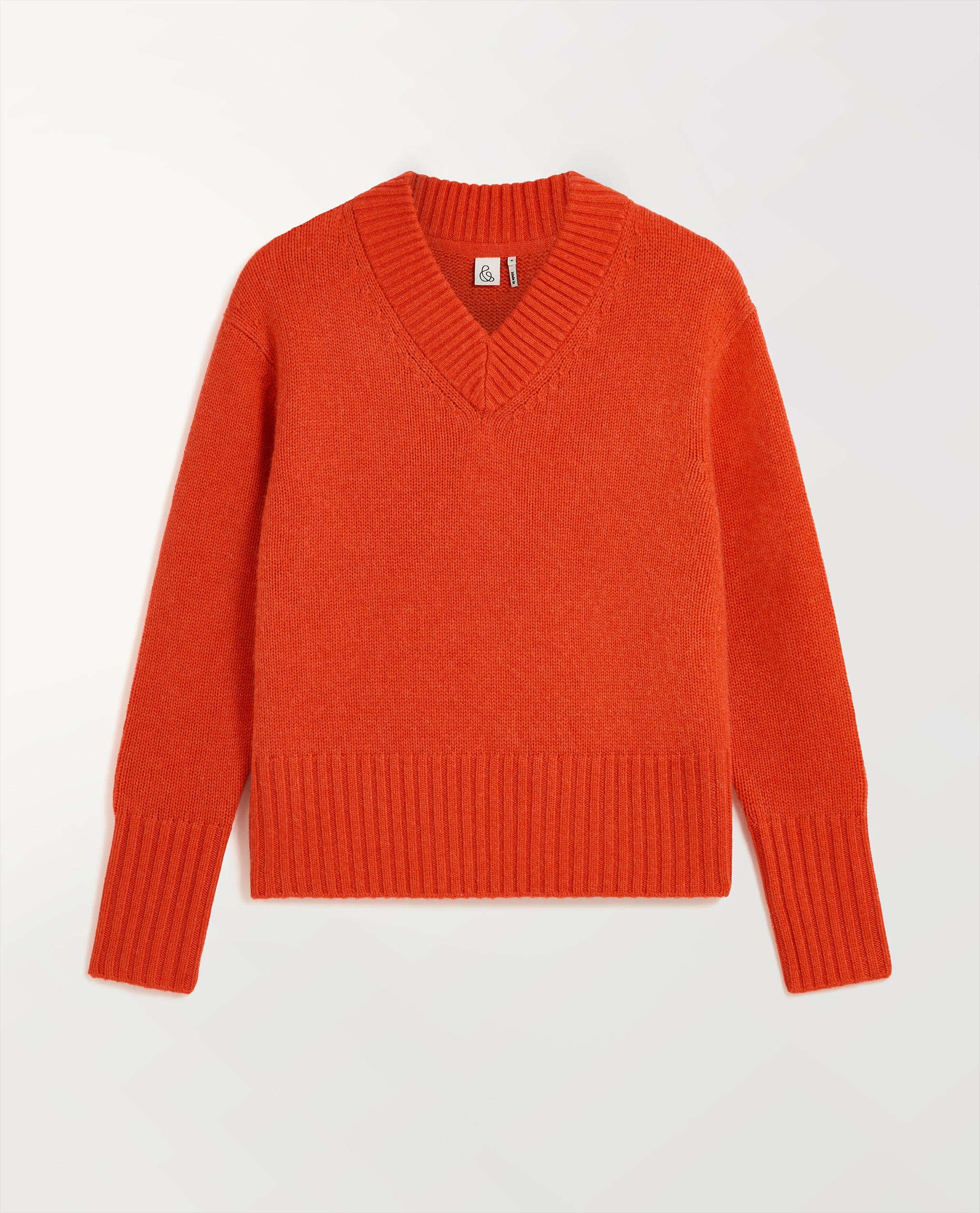 a rise &amp;amp; fall chunky red cashmere jumper
