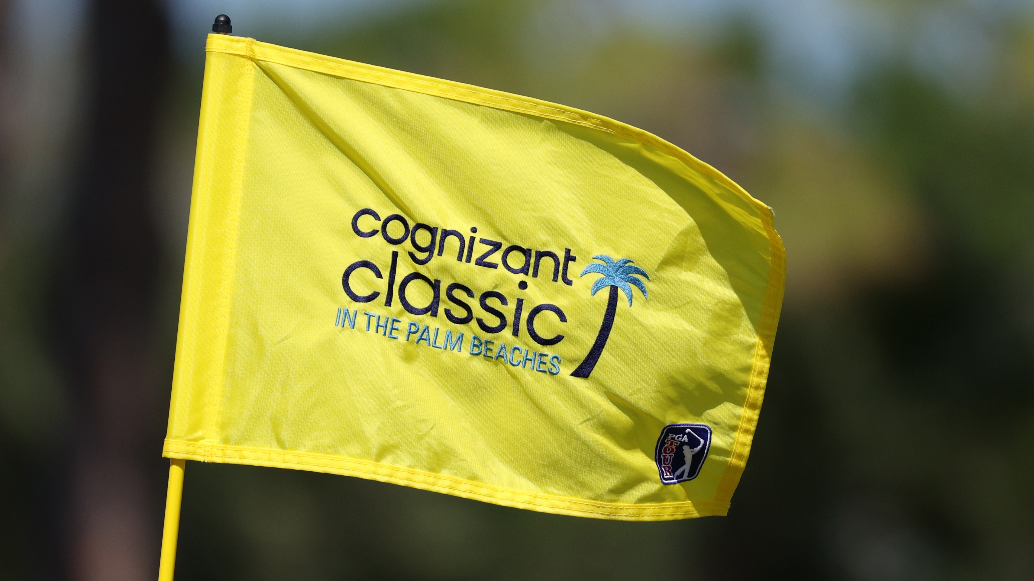 A pin flag on the third hole during the final round of the Cognizant Classic in The Palm Beaches 2025 at PGA National Resort And Spa on March 02, 2025 in Palm Beach Gardens, Florida. 