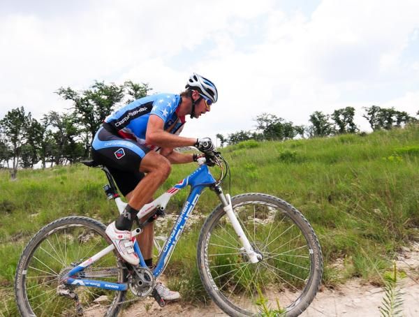 Jeremy Horgan-Kobelski (Gary Fisher/Subaru) rides in fifth postion on the climb.