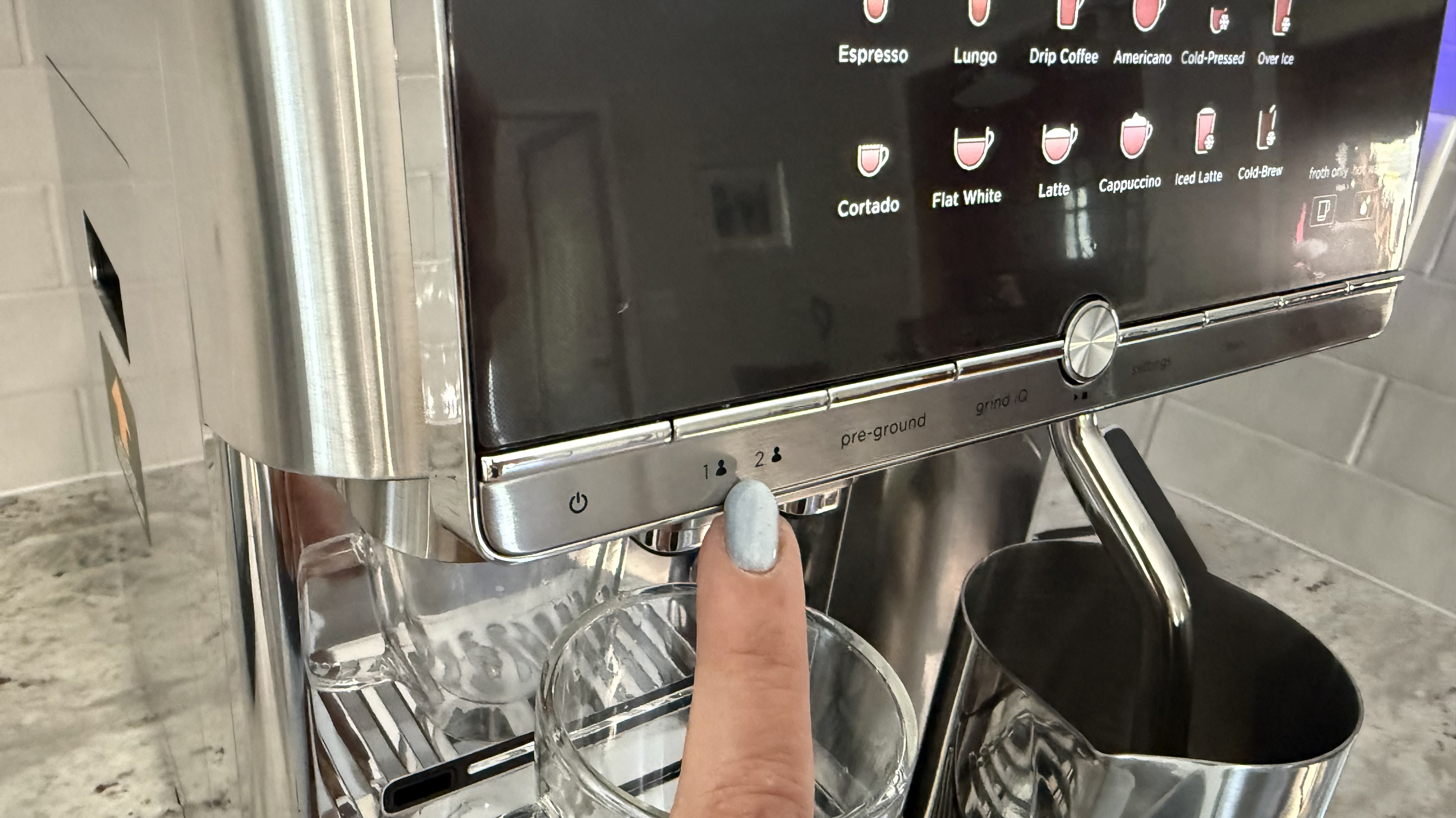 User profile button on Ninja AutoBarista Pro