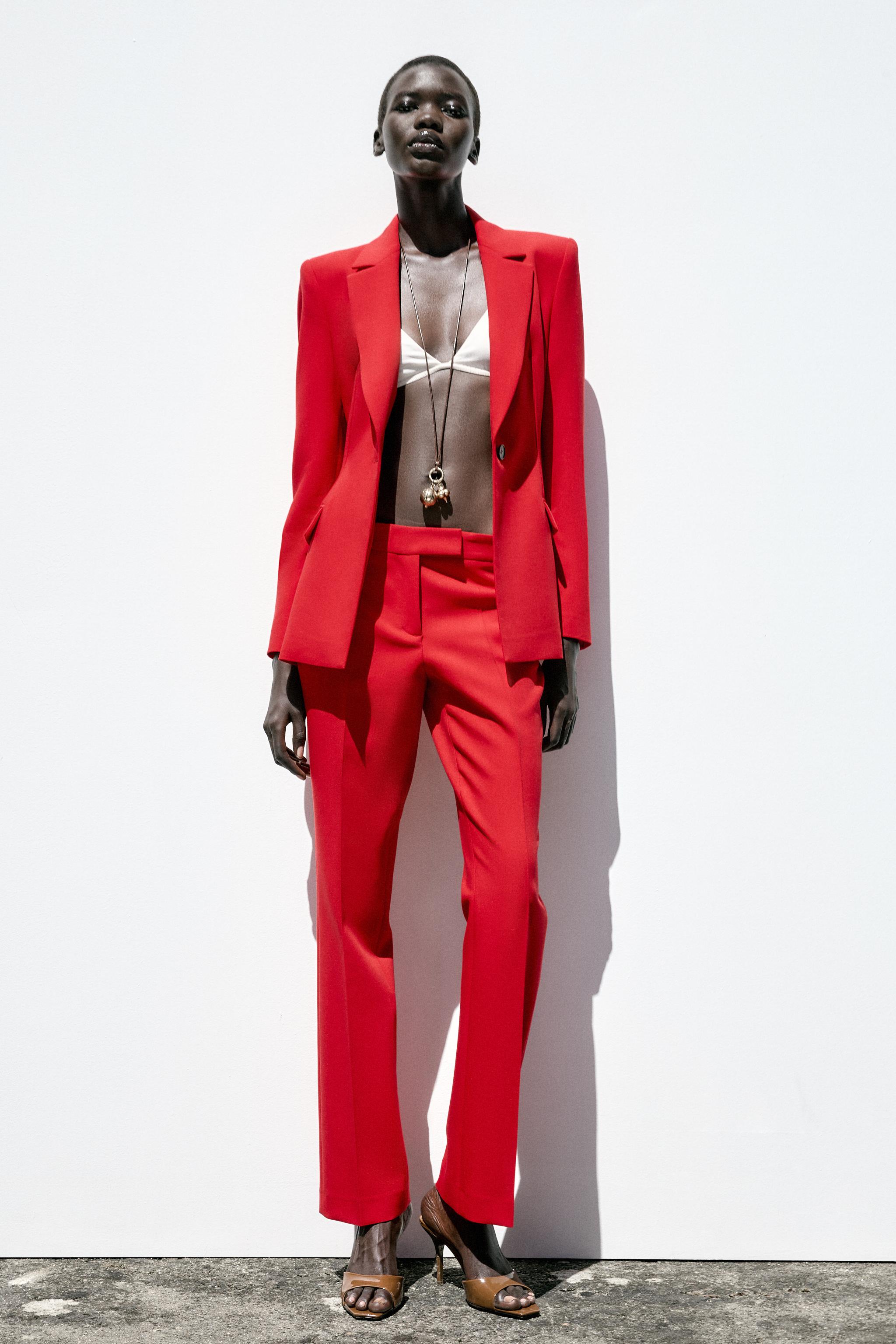 Fitted Blazer With Shoulder Pads