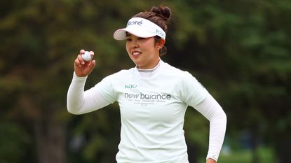 Miyu Yamashita acknowledges fans at the CPKC Women's Open