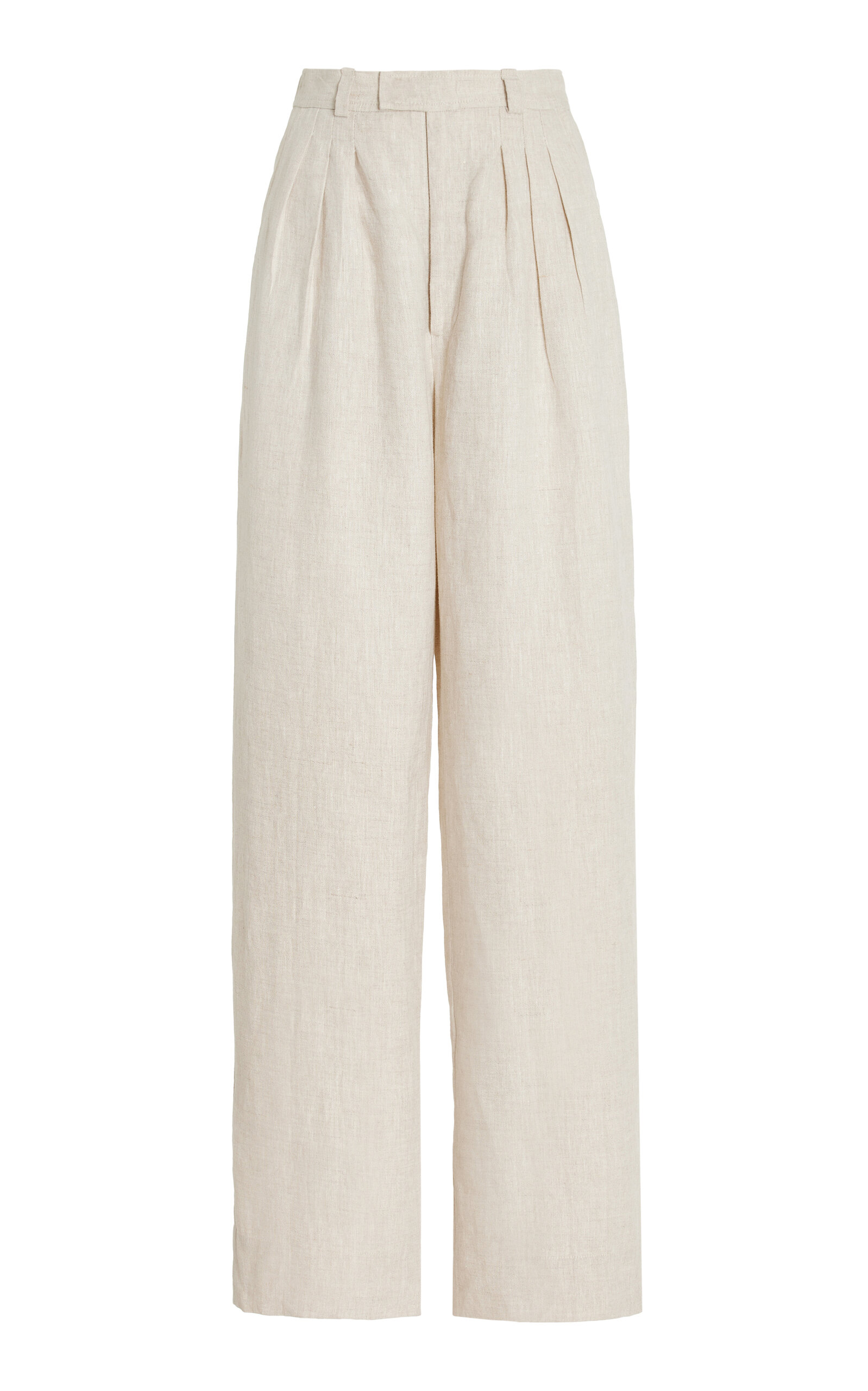 Exclusive Louis Pleated Linen Wide-Leg Trousers