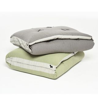 futon beddings with silver and olive green colour