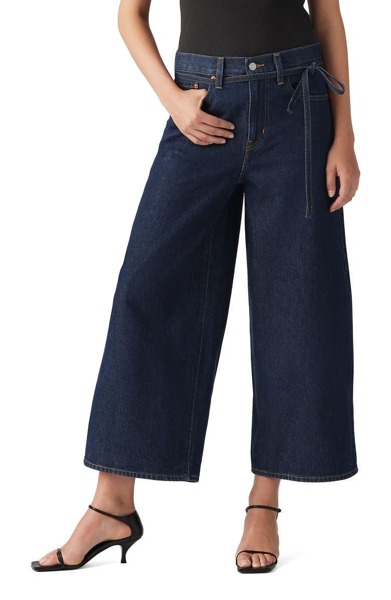 High Waist Wide Leg Culotte Jeans