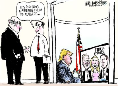 Political cartoon U.S. Trump Fox News