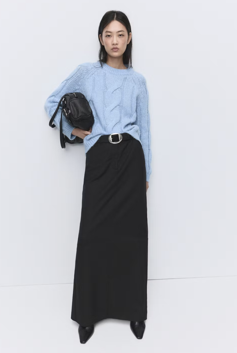 MANGO, Braided Knitted Sweater