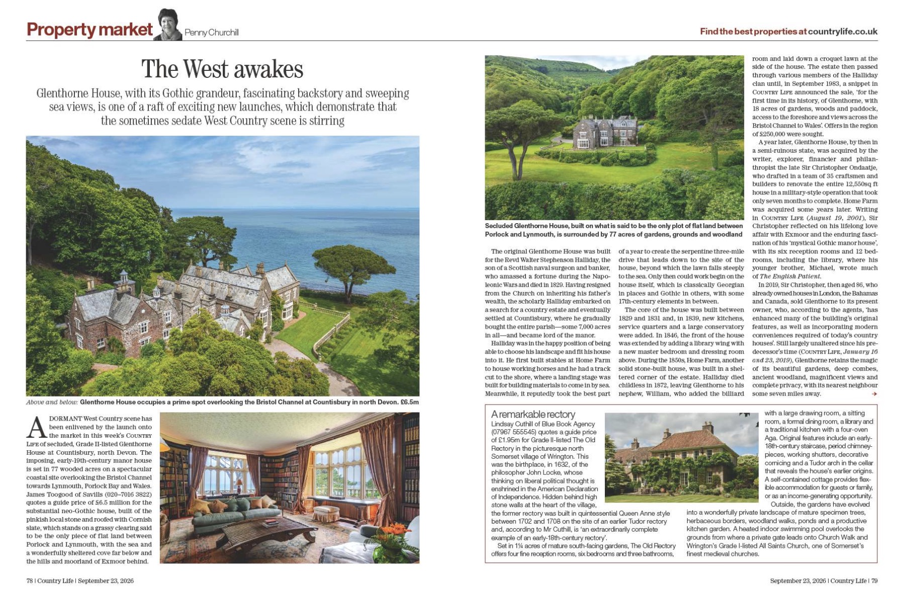 Spreads from Country Life September 23, 2026
