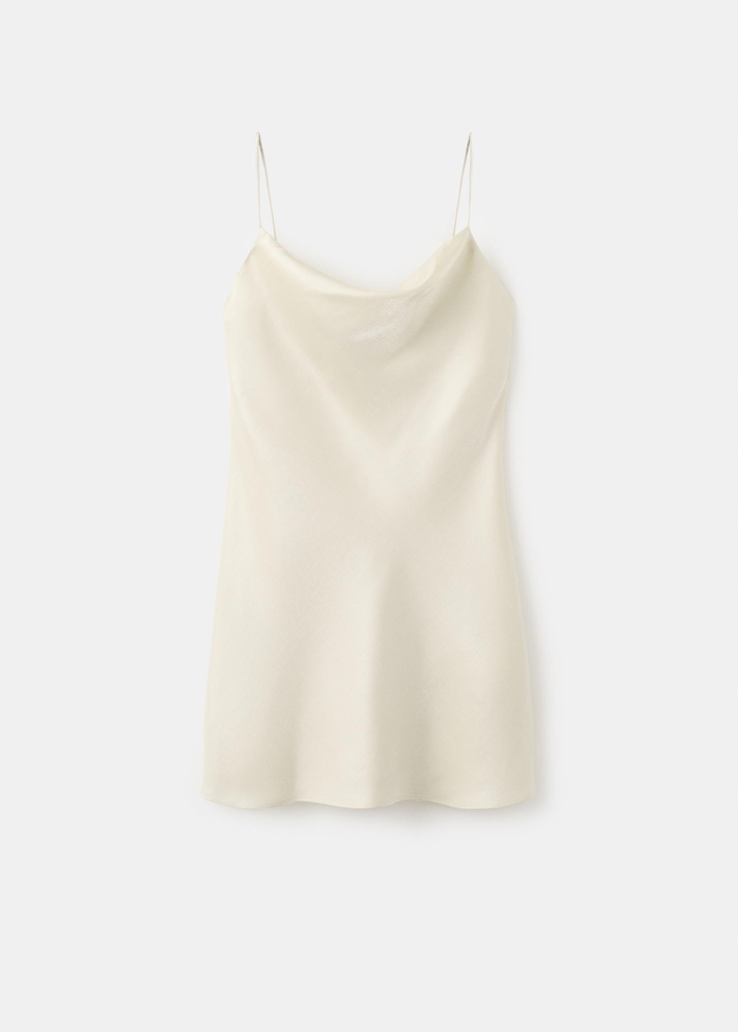 Satin Dress With a Low-Cut Neckline - Women | Mango United Kingdom