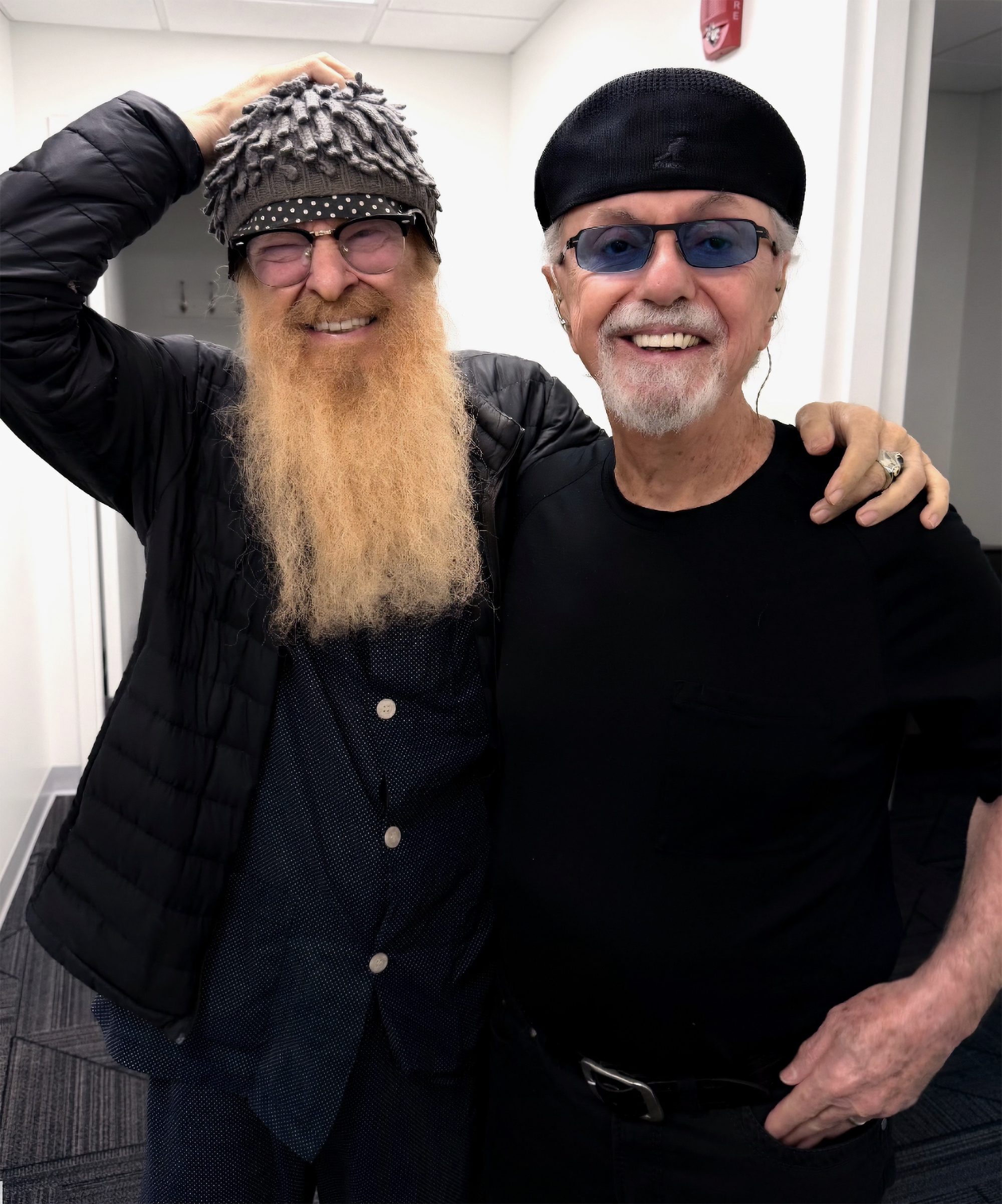 Billy Gibbons and Dion DiMucci meet for the very first time backstage on Saturday, September 12 at Mohegan Sun Arena, in Connecticut. Dion and ZZ Top were coincidentally playing the facility at the same time. Both men are longtime admirers of one another who never met before, despite Gibbons contributing guitar playing to a pair of DiMucci's albums remotely.