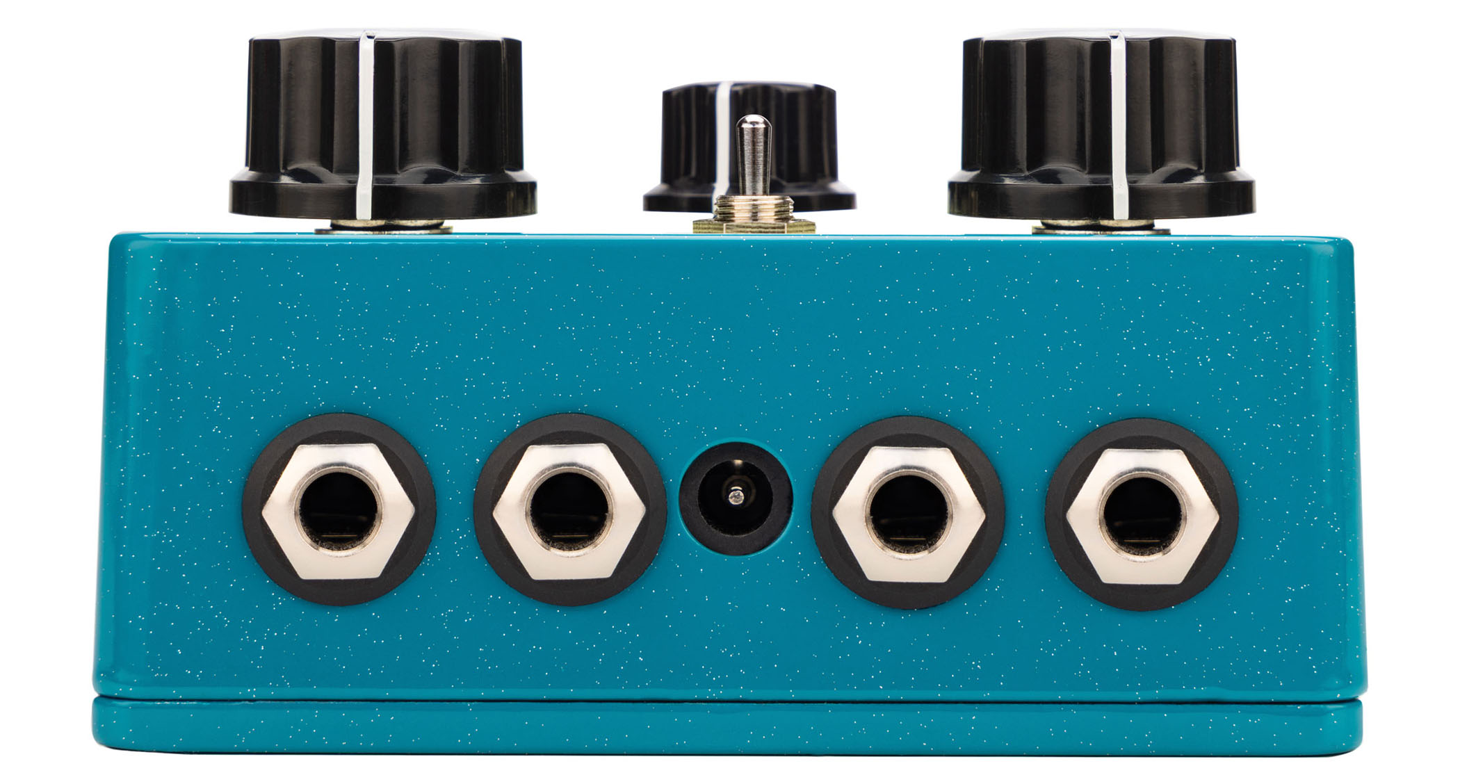 EarthQuaker Devices Towers Stereo Reverberant Filter: a very different take on reverb, the five-knob pedal has dual footswitches, a blue enclosure with cream graphic.