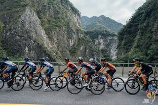 Cyclists climbing during the Taiwan KOM Challenge