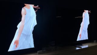 Panasonic Z95B and Z95A showing image of dancer with white dress