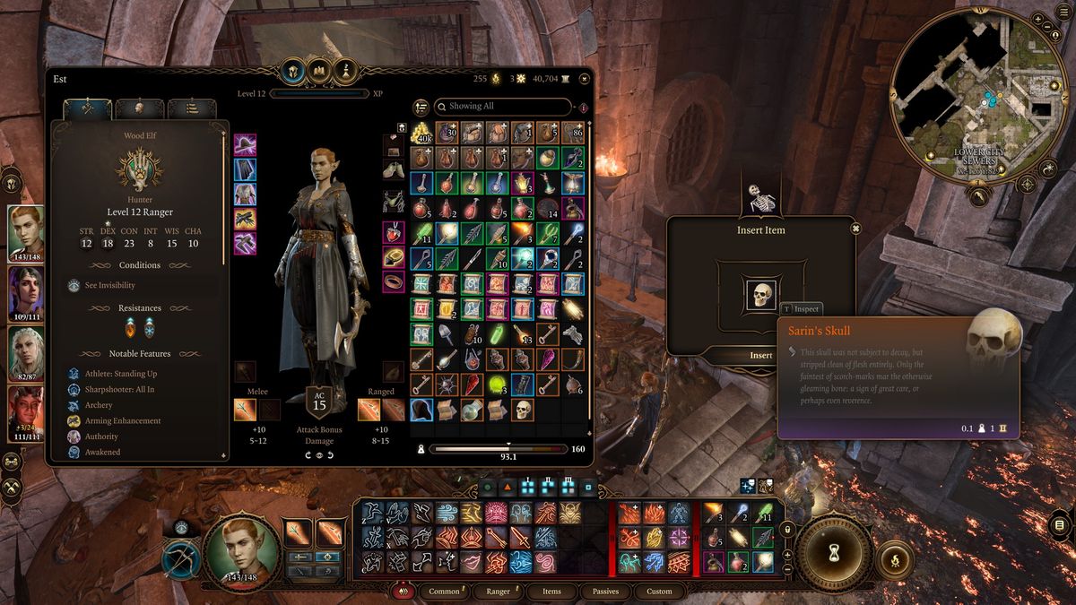 Baldur's Gate 3 Sarin skeleton - slotting the skull