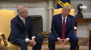 U.S. President Donald Trump and Australia Prime Minister Scott Morrison speak with reporters after a bilateral meeting on Sept. 20, 2019 at the White House in Washington D.C.
