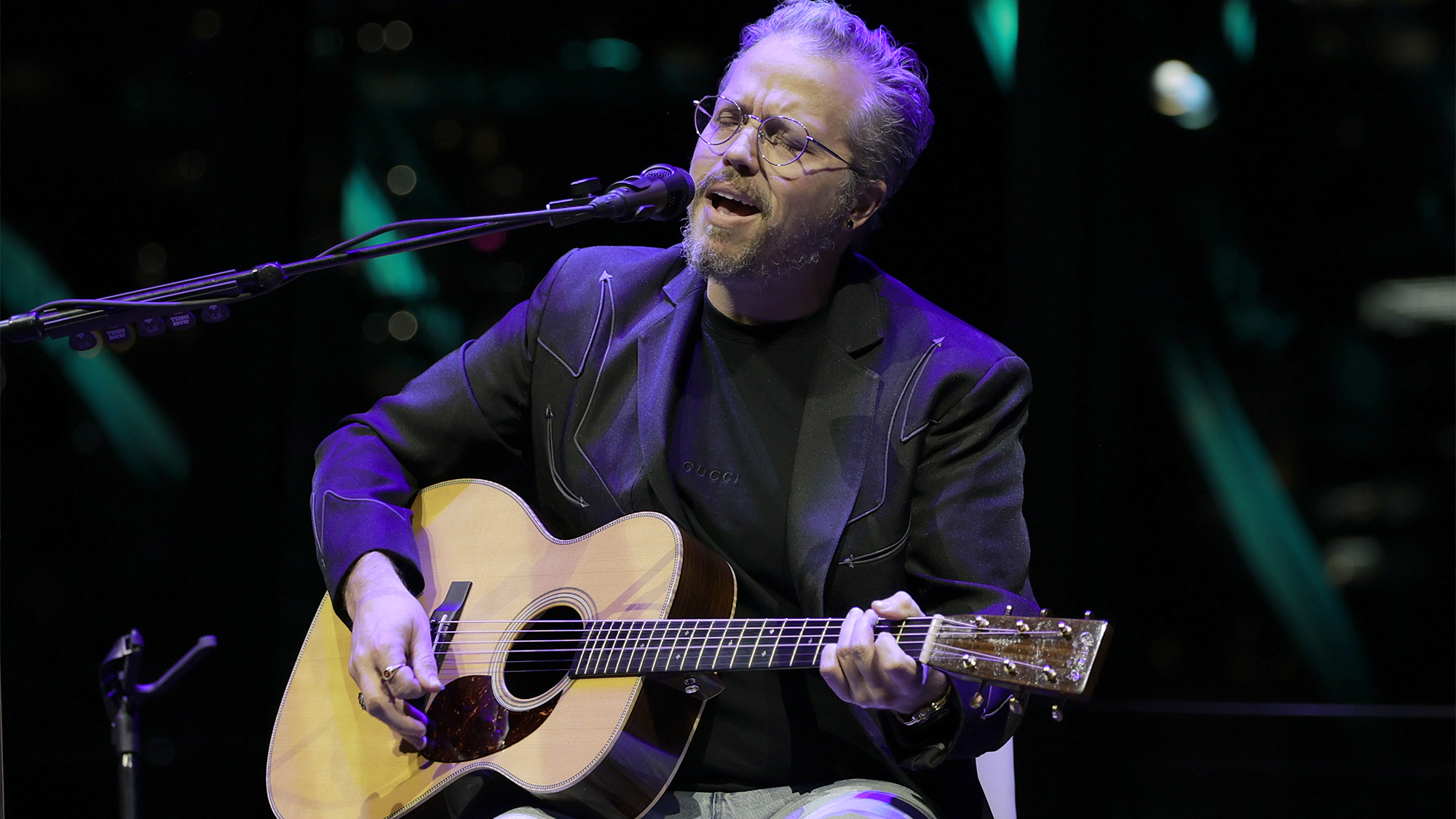 Jason Isbell performs onstage during the new exhibition, Muscle Shoals: Low Rhythm Rising at Country Music Hall of Fame and Museum on November 13, 2025 in Nashville, Tennessee.
