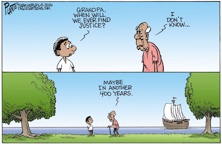 Editorial Cartoon U.S. racial justice slavery