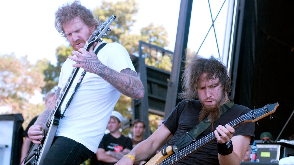 Mastodon live onstage in 2005