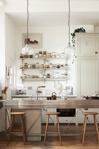 Rustic kitchen with open shelving