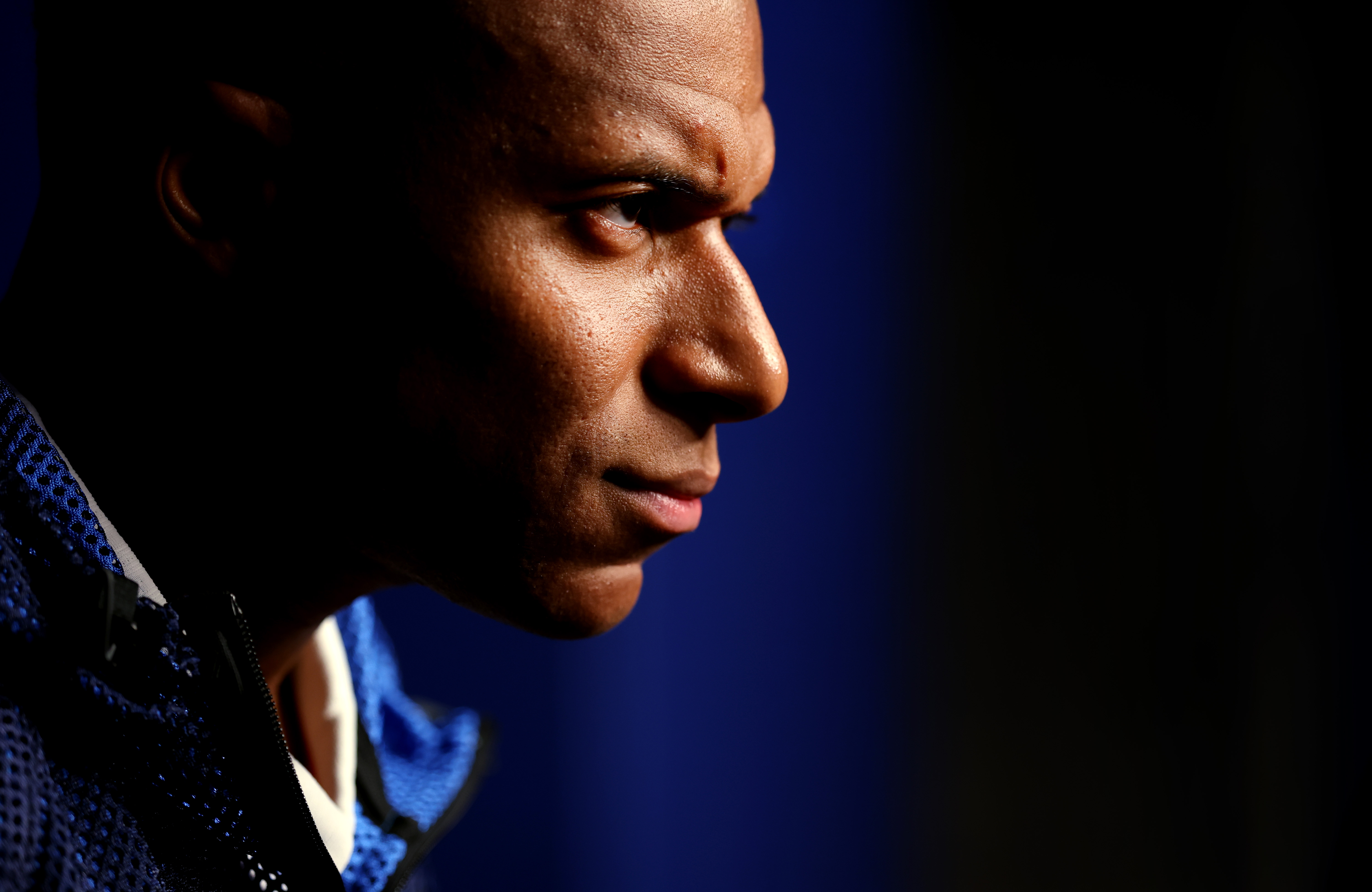 EAST RUTHERFORD, NEW JERSEY - JUNE 30: Kylian Mbappe #10 of France looks on in the tunnel before the FIFA World Cup 2026 Round Of 32 match between France and Sweden at New York New Jersey Stadium on June 30, 2026 in East Rutherford, New Jersey. (Photo by Patrick Smith - FIFA/FIFA via Getty Images)