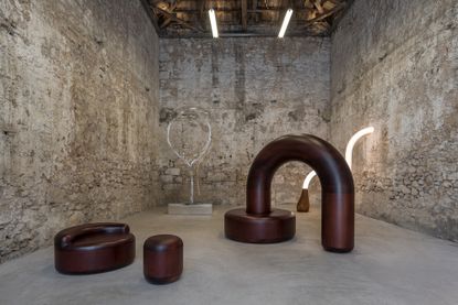 Installation of designs by Objects of Common Interest at Carwan Gallery in Athens