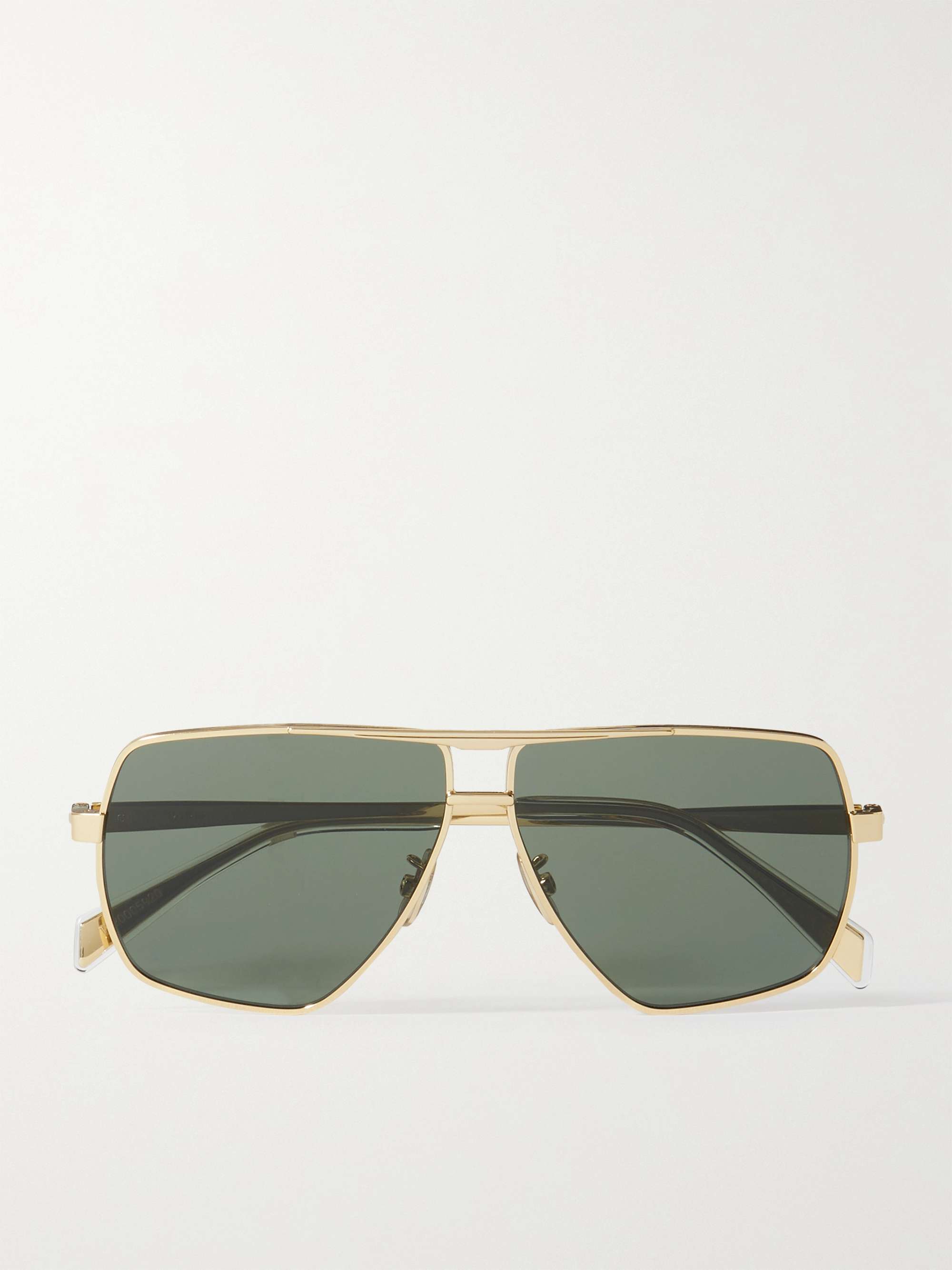 Oversized Aviator-Style Gold-Tone Sunglasses