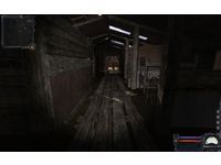 The lodging is searched using a flashlight.