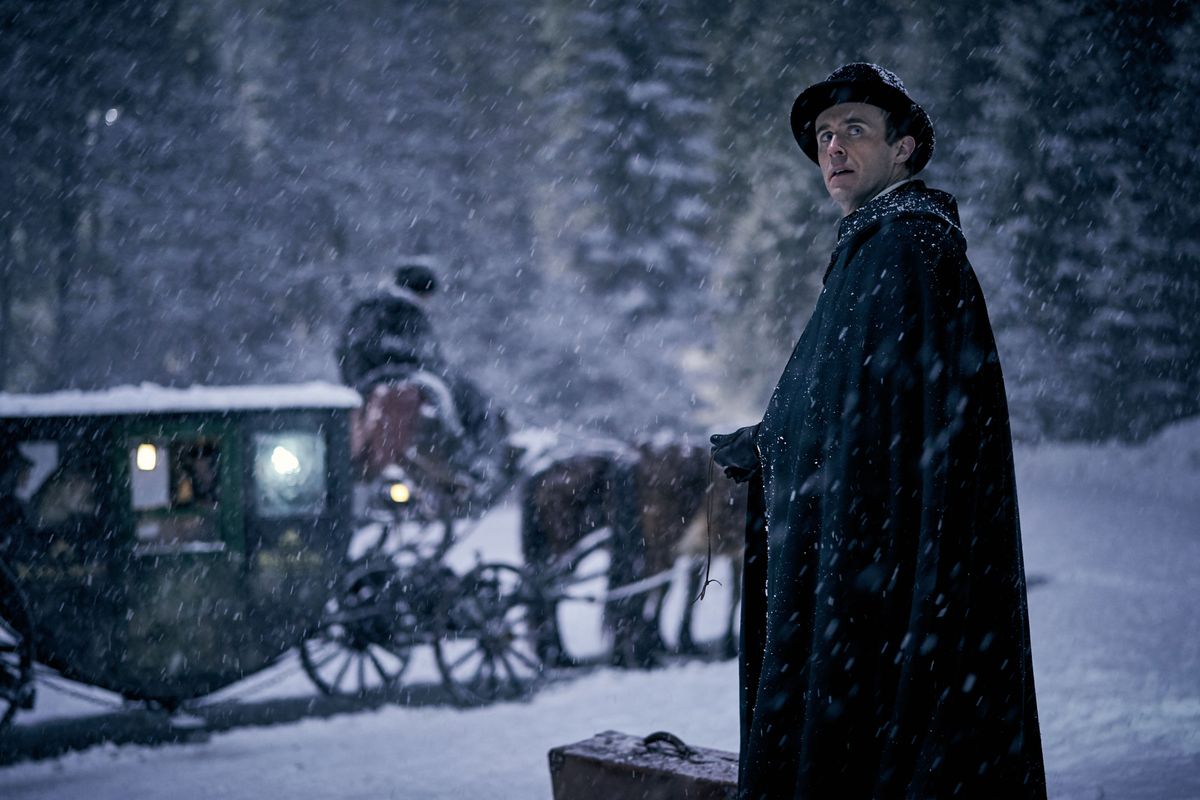 Jonathan Harker in a snowy scene in BBC1&#039;s Dracula