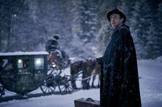 Jonathan Harker in a snowy scene in BBC1's Dracula