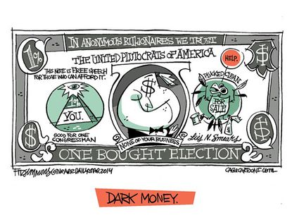 Political cartoon campaign finance elections U.S.