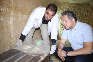Archaeologists and conservators had to be careful when cleaning and examining the 4,500-year-old sarcophagi.