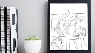 Photo of colouring template on iPad