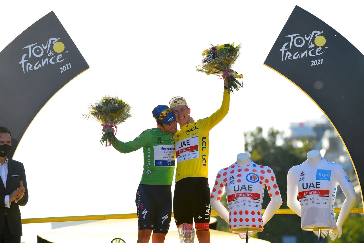 Tour de France 2021 108th Edition 21th stage Chatou Paris Champs Elysees 1084 km 18072021 Tadej Pogacar SLO UAE Team Emirates Mark Cavendish GBR Deceuninck QuickStep photo Dario BelingheriBettiniPhoto2021