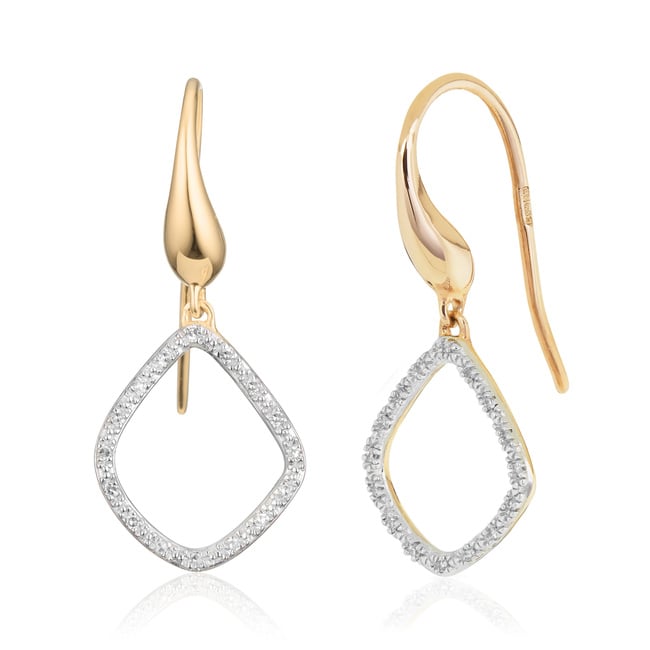 Gold Vermeil Riva Kite Diamond Drop Earrings - Diamond