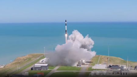 A Rocket Lab Electron rocket launches from New Zealand on the "Insight At Speed Is A Friend Indeed" mission on March 5, 2026.