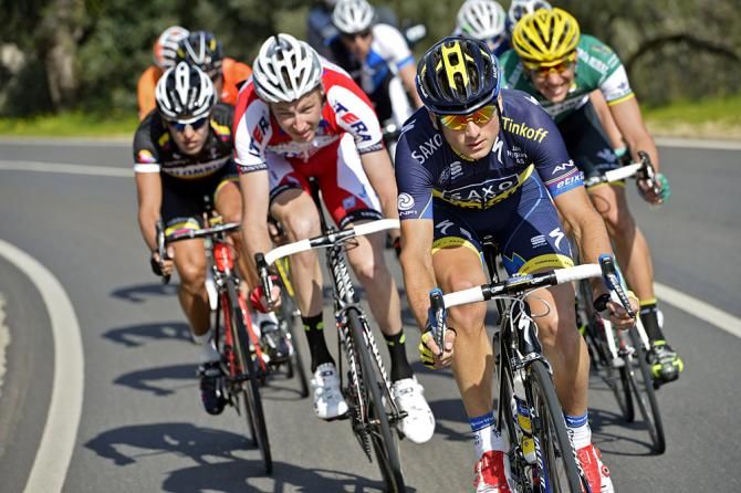 Manuele Boaro (Saxo-Tinkoff) leads the breakaway