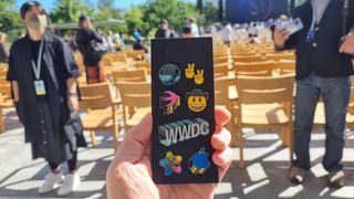 An iPhone at WWDC 2022