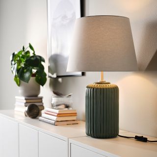 SnÖbyar Table Lamp - Grey-Turquoise Ceramic/grey 52 Cm