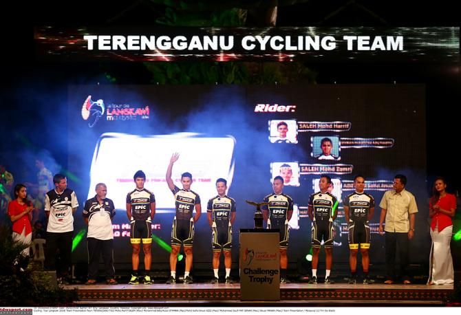 The Terengganu team at the Tour de Langkawi team presentation
