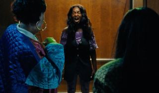 Bad Hair a screaming woman standing in an elevator