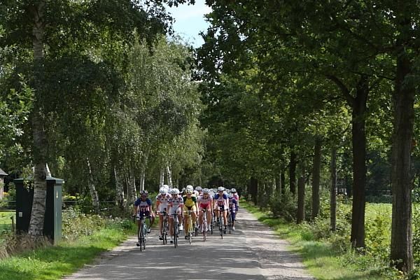 Tree-lined and narrow roads were typical of the first stage, near Eindhoven.