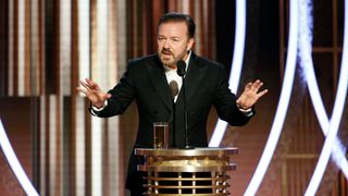 Ricky Gervais hosting the Golden Globes