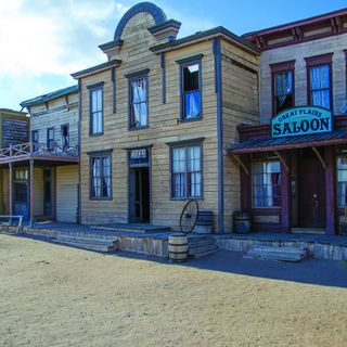 wooden house with saloon