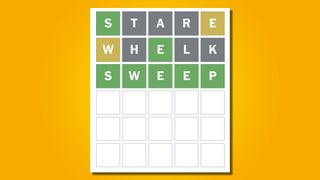 Wordle 634 answer on a yellow background