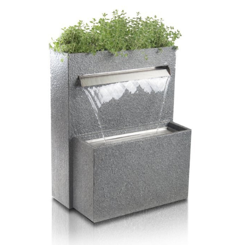 primrose, Granite Touch Cascade Water Feature Planter