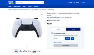 A Best Buy CA listing for the leaked DualSense V2 controller